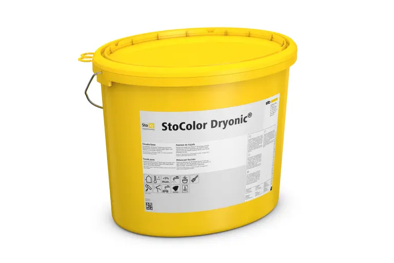 Produktbild: gelber Sto-Eimer mit bionischer Farbe StoColor Dryonic®