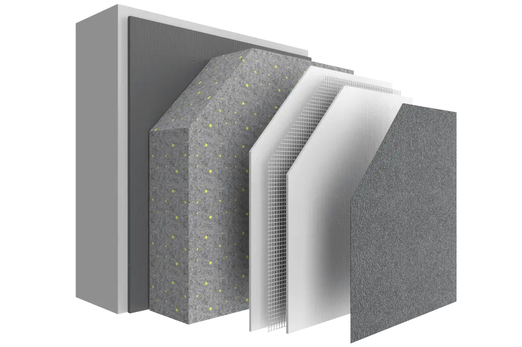 Systemaufbau StoTherm Classic® mit Dämmplatte aus Polystyrol-Hartschaum / EPS