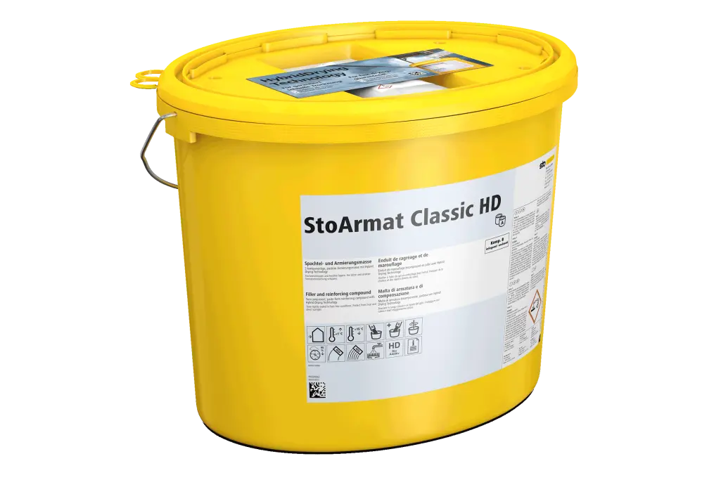 Produkt: gelber Sto-Eimer mit Unterputz StoArmat Classic HD 