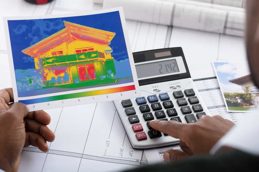 Fassadendämmung rechnet sich! Kalkulation, Taschenrechner, Wärmebild