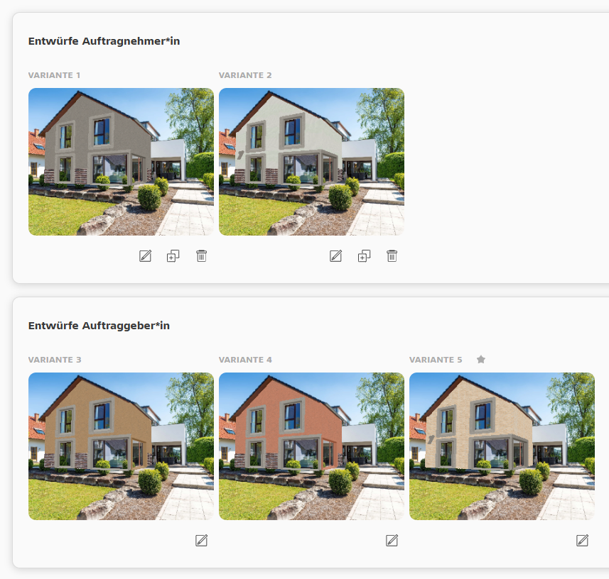 Variantenvorschläge in StoHome 