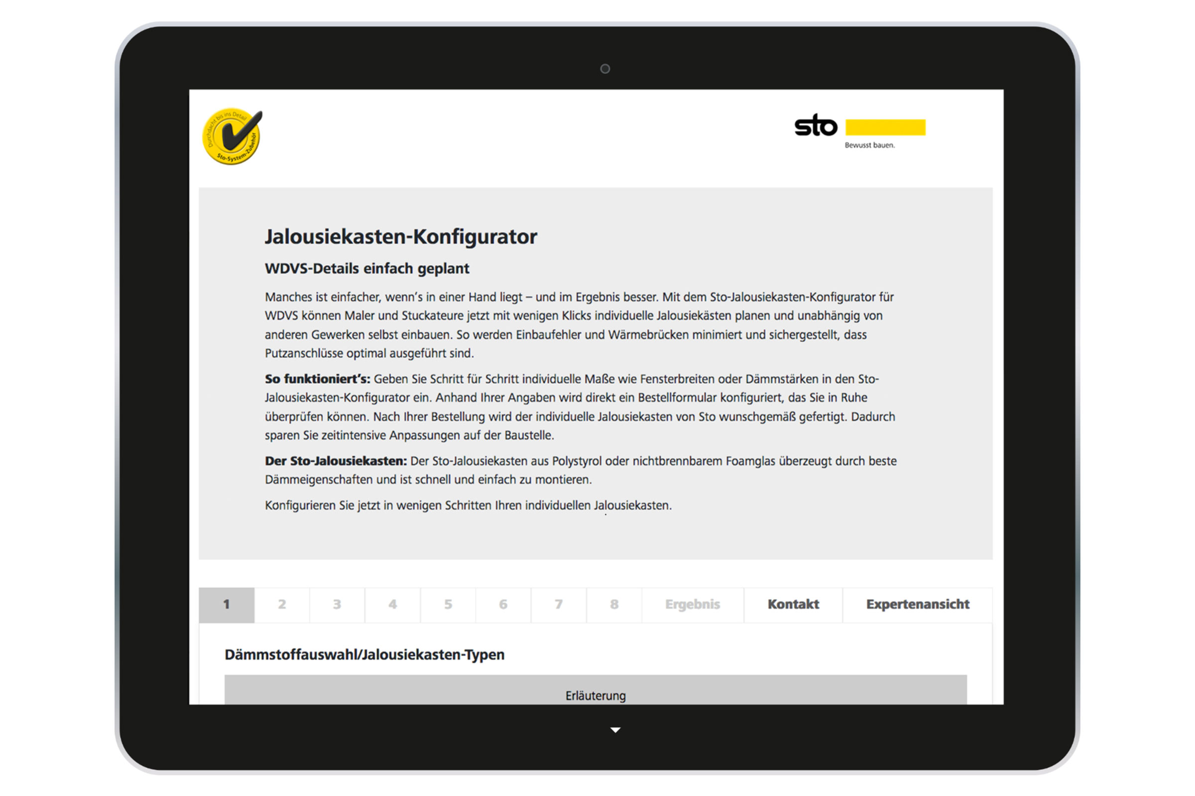 Schnell und genau: Sto-Jalousiekasten-Konfigurator