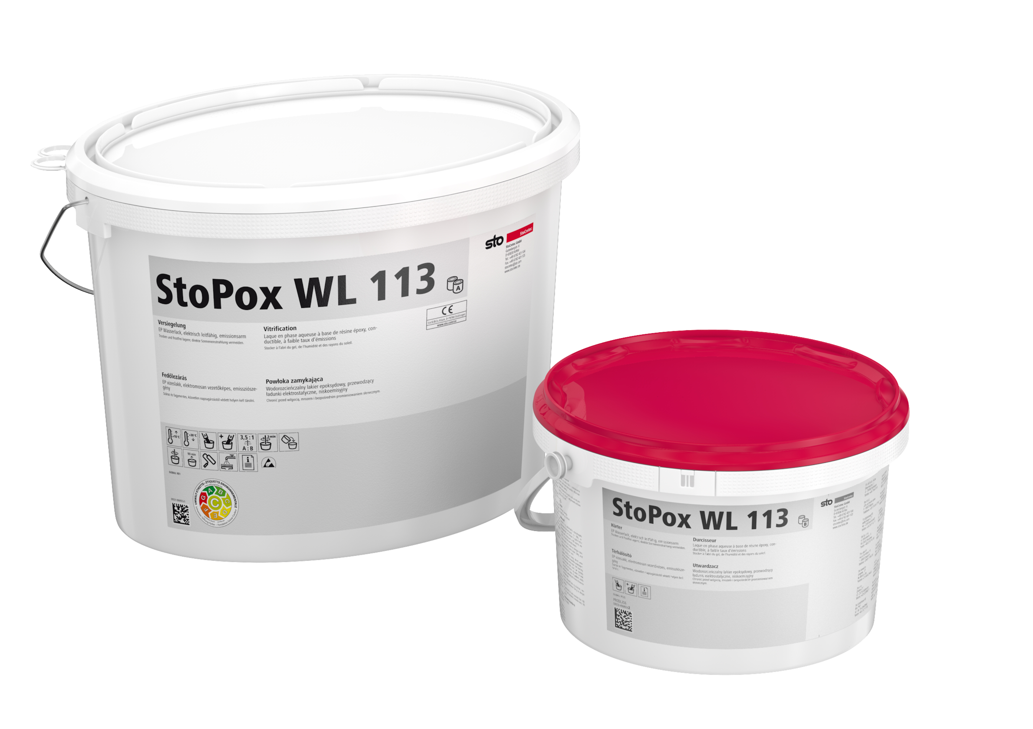 Die beiden Komponenten (A und B) werden im abgestimmten Mischungsverhältnis geliefert 