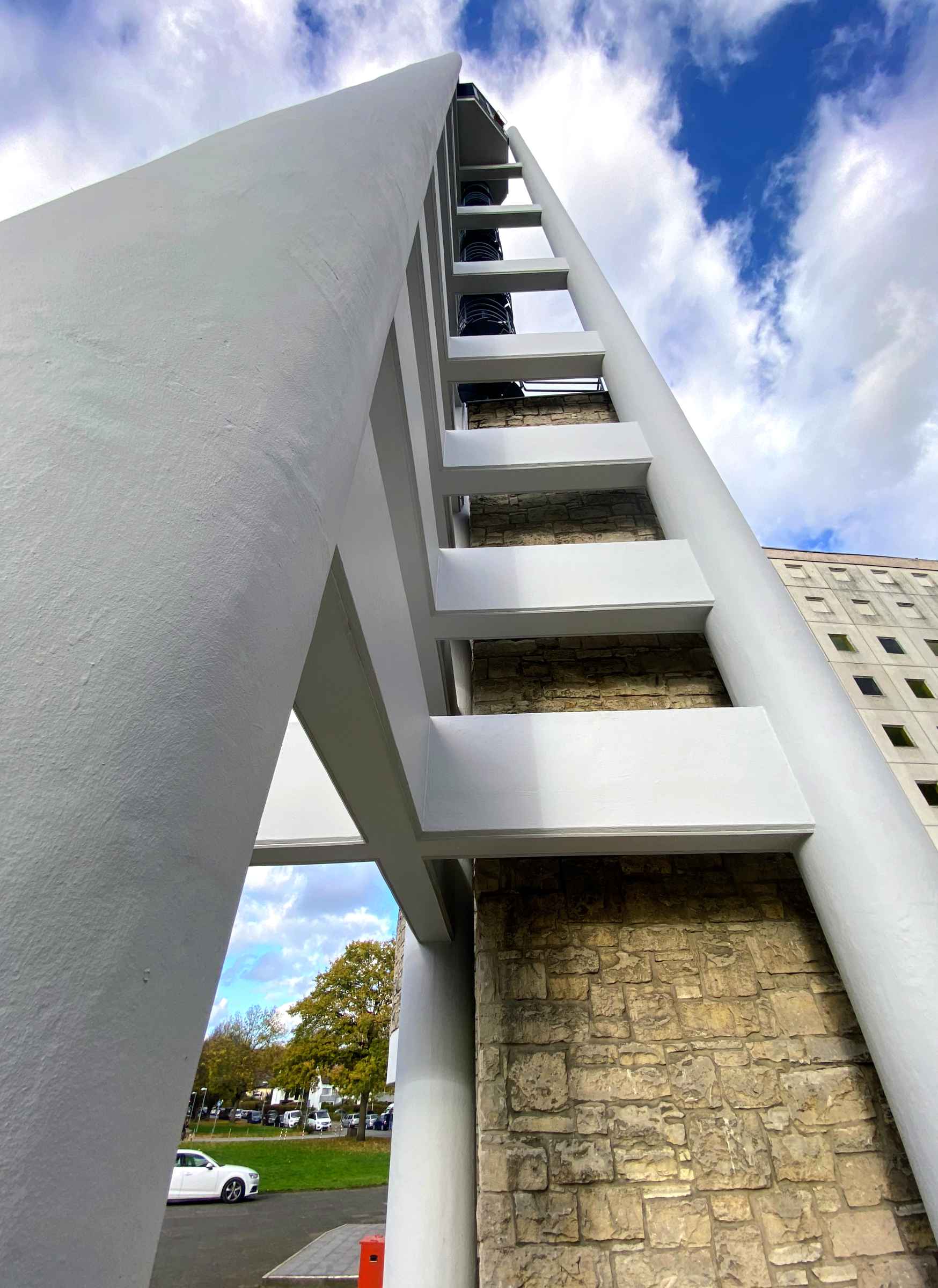 Betontragwerk des denkmalgeschützten Gebäudes aus den 1960er Jahren
