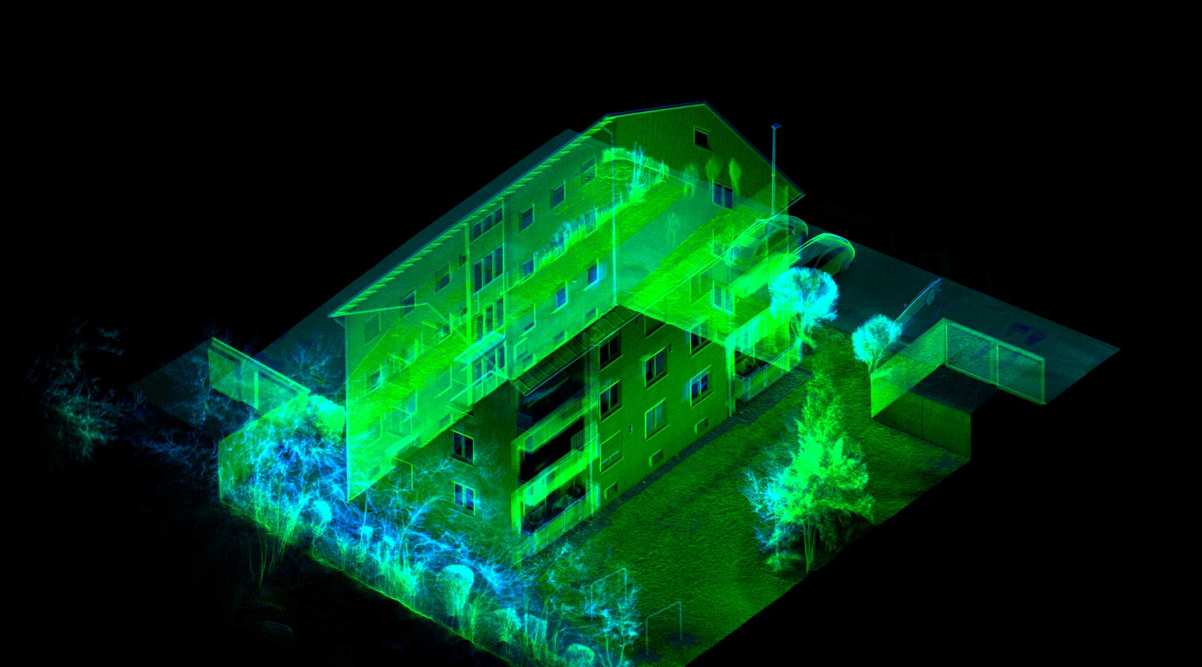 Sto Klimaservice ein Punktwolken-Bild vom Gebäude