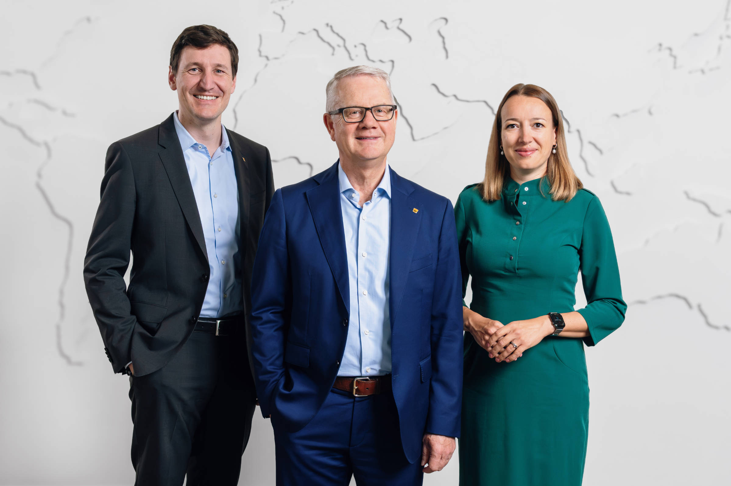 Gruppenbild vom Sto-Vorstand (von links): Jost Bendel, Rainer Hüttenberger und Désirée Konrad.