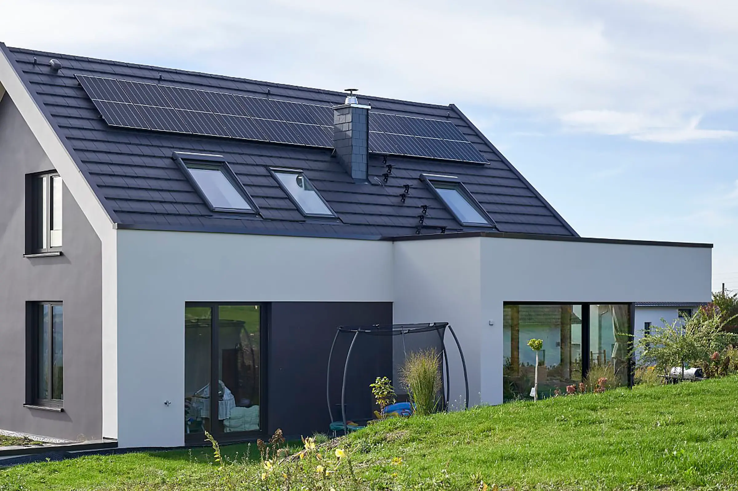 Aufnahme eine Einfamilienhauses gedämmt mit WDVS von Sto, StoTherm Classic®