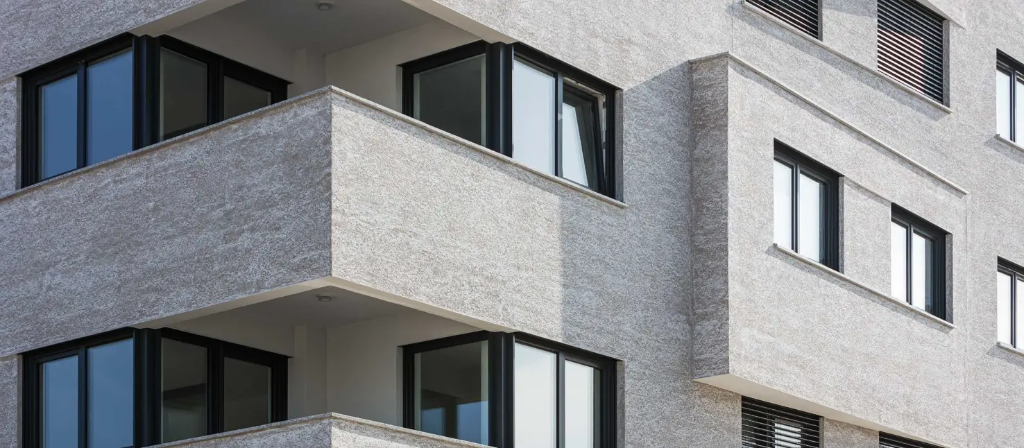 Darstellung moderne Fassadenverkleidung, Klinkerfassade auf WDVS von Sto