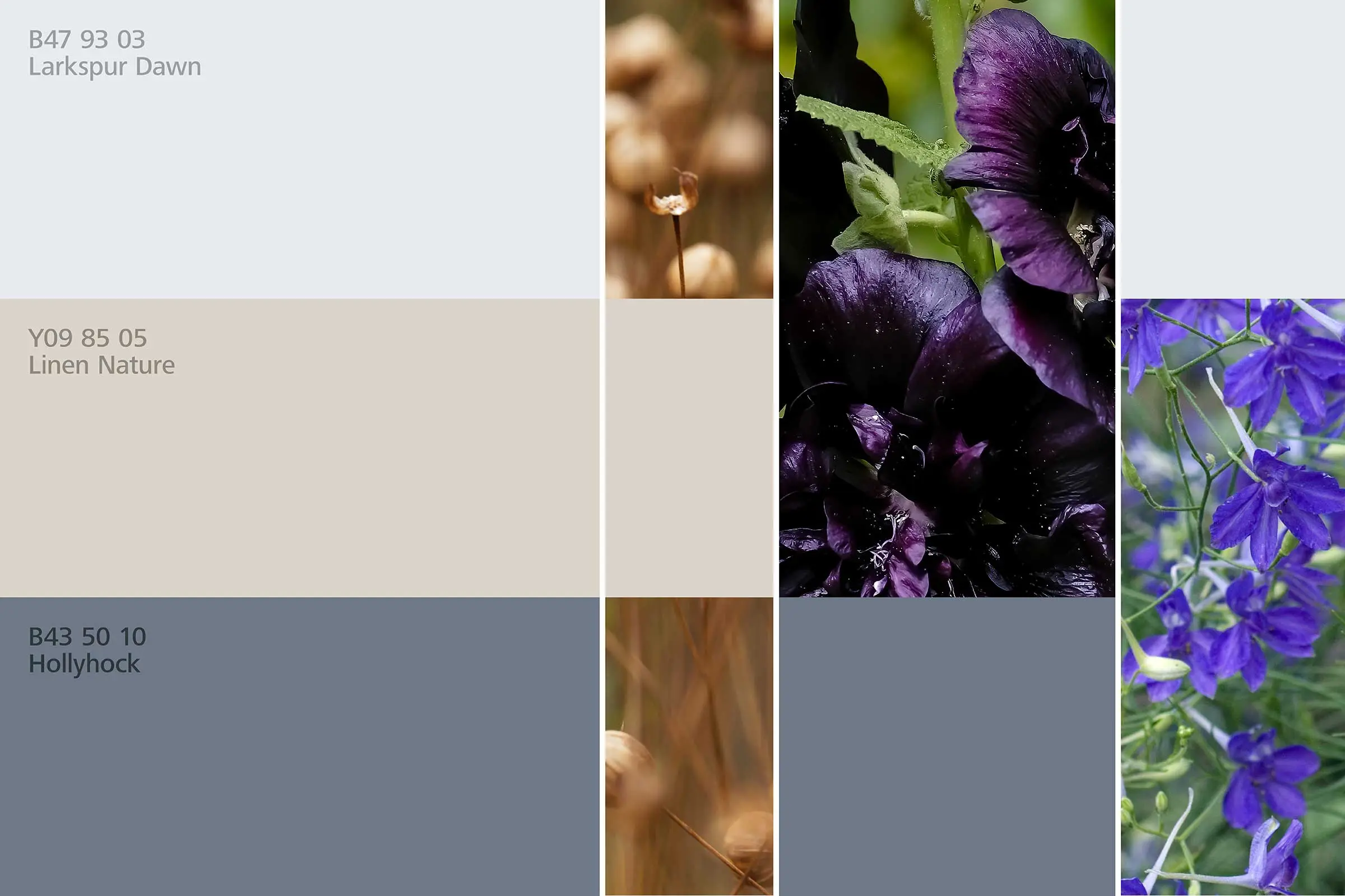 Schlafzimmer 2, Farharmonien, Farbtöne in Blau- und Naturfarbtönen der Interior Colors 24+ von Sto